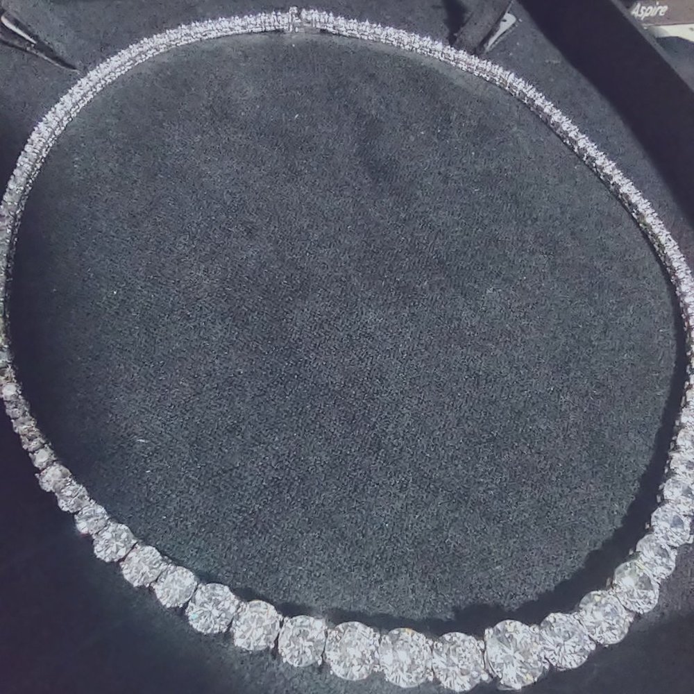 925 Sterling Silver Graduated CZ Necklace